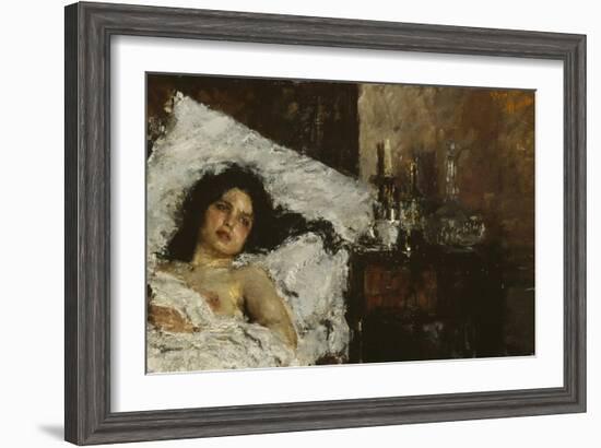 Resting, C.1887-Antonio Mancini-Framed Giclee Print