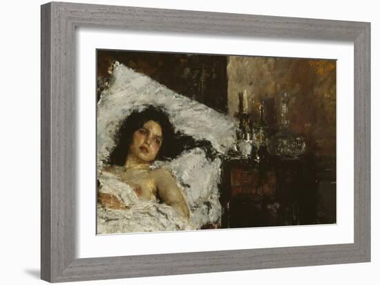 Resting, C.1887-Antonio Mancini-Framed Giclee Print