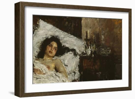 Resting, C.1887-Antonio Mancini-Framed Giclee Print