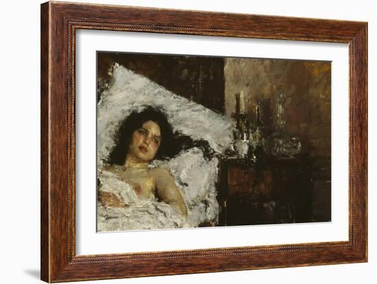 Resting, C.1887-Antonio Mancini-Framed Giclee Print