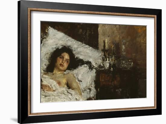 Resting, C.1887-Antonio Mancini-Framed Giclee Print