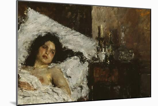 Resting, C.1887-Antonio Mancini-Mounted Giclee Print