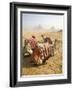 Resting Camels Gaze Across the Desert Sands of Giza, Cairo, Egypt-Dave Bartruff-Framed Photographic Print