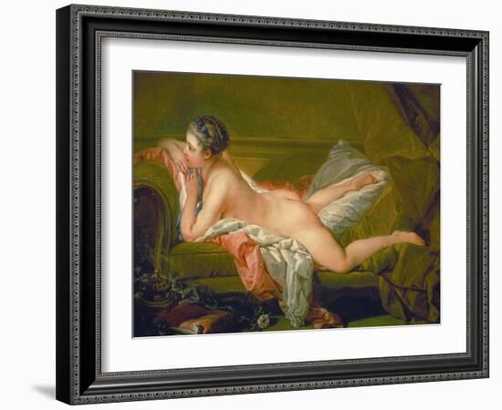 Resting Girl (Louise O'Murphy), 1752-François Boucher-Framed Giclee Print