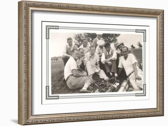 Resting Golfers-null-Framed Art Print