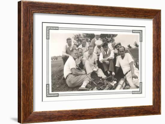 Resting Golfers-null-Framed Art Print