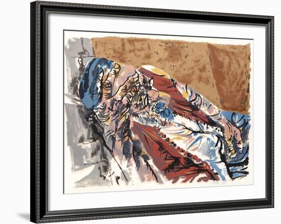 Resting Man from People in Israel-Moshe Gat-Framed Limited Edition