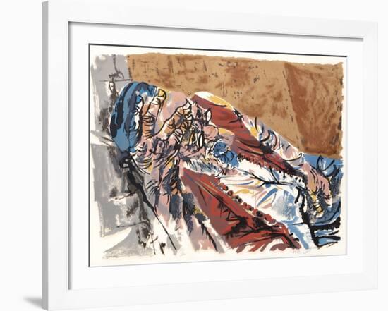 Resting Man from People in Israel-Moshe Gat-Framed Limited Edition