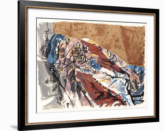 Resting Man from People in Israel-Moshe Gat-Framed Limited Edition