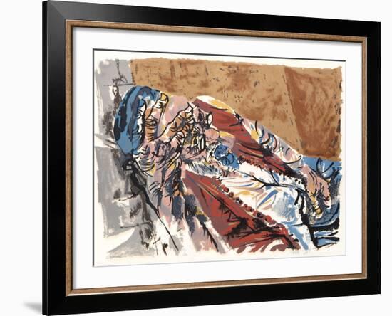 Resting Man from People in Israel-Moshe Gat-Framed Limited Edition