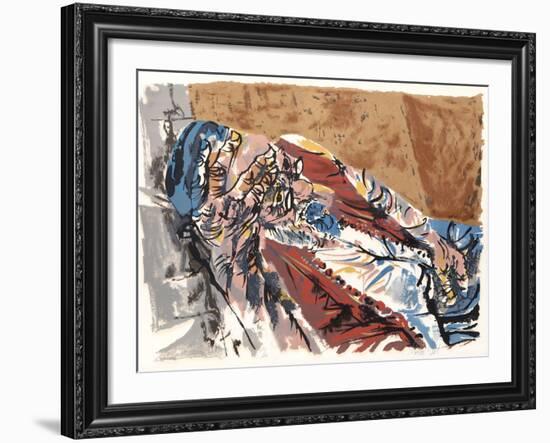 Resting Man from People in Israel-Moshe Gat-Framed Limited Edition