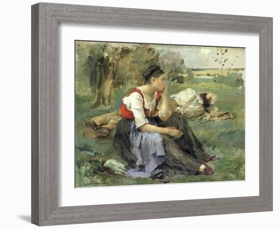 Resting Peasants, 1877-Jules Bastien-Lepage-Framed Giclee Print