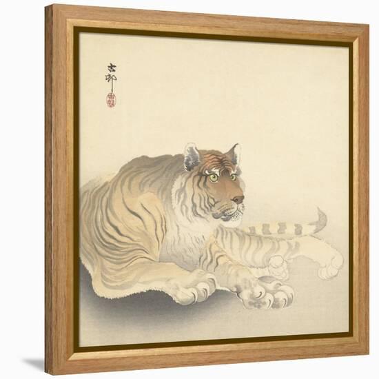 Resting Tiger and Matsuki Heikichi, C. 1900-30-Ohara Koson-Framed Stretched Canvas