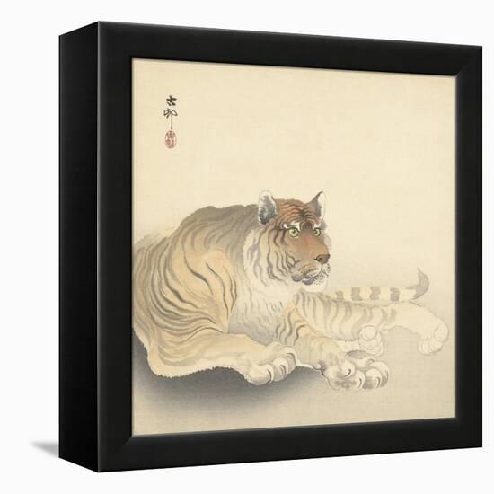 Resting Tiger and Matsuki Heikichi, C. 1900-30-Ohara Koson-Framed Stretched Canvas