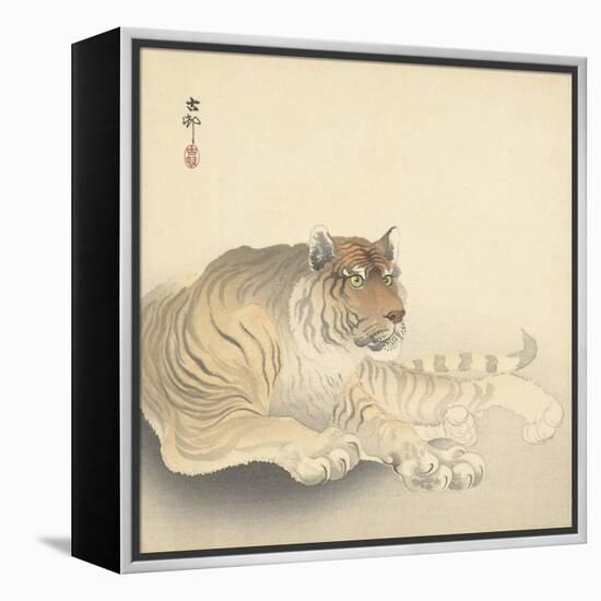 Resting Tiger and Matsuki Heikichi, C. 1900-30-Ohara Koson-Framed Stretched Canvas