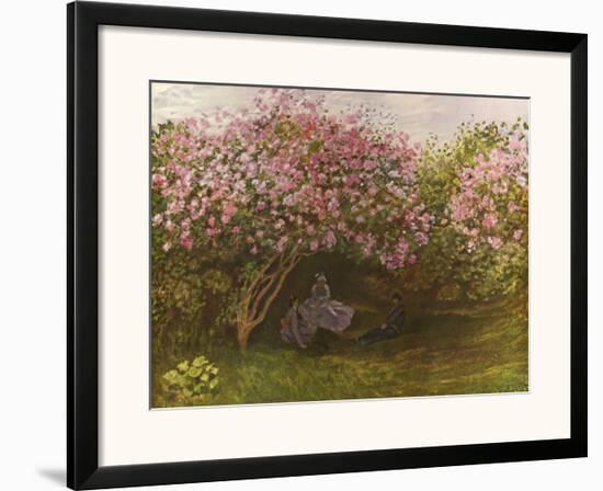 Resting Under the Lilacs-Claude Monet-Framed Art Print