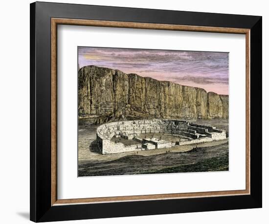 Restoration of Pueblo Bonito, Ancestral Puebloan/Anasazi Site in Chaco Canyon, New Mexico, 1250 AD-null-Framed Giclee Print