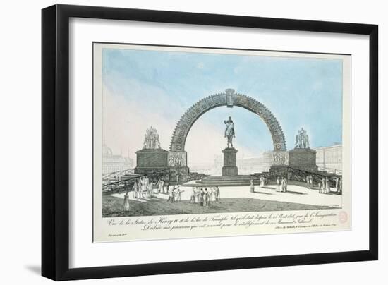 Restoration of the Statue of Henry IV on Pont Neuf, Paris, 25 August 1818-null-Framed Giclee Print
