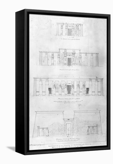 Restoration of the Temple of Ramases II at Thebes, Drawn and Measured by F. Avondale-Frederick Catherwood-Framed Premier Image Canvas