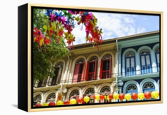 Restored and Colourfully Painted Old Shophouses in Chinatown, Singapore, Southeast Asia, Asia-Fraser Hall-Framed Premier Image Canvas