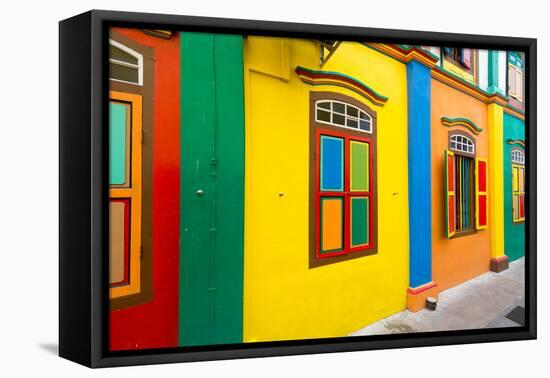 Restored Building in Little India, Singapore-null-Framed Stretched Canvas