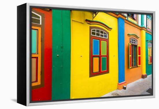 Restored Building in Little India, Singapore-null-Framed Stretched Canvas