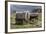 Restored Covered Wagons (Conestoga Wagon at Rear), at Scotts Bluff on the Oregon Trail in Nebraska-null-Framed Photographic Print