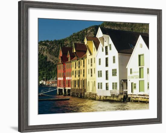 Restored Harbourfront Wooden Warehouses, Bergen, Norway, Scandinavia, Europe-Gavin Hellier-Framed Photographic Print