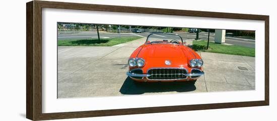 Restored Red 1959 Corvette, Front View, Portland, Oregon-null-Framed Photographic Print