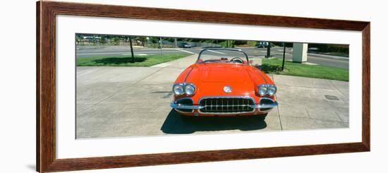 Restored Red 1959 Corvette, Front View, Portland, Oregon-null-Framed Photographic Print