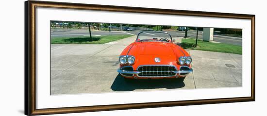 Restored Red 1959 Corvette, Front View, Portland, Oregon-null-Framed Photographic Print