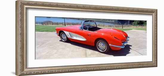Restored Red 1959 Corvette, Side View, Portland, Oregon-null-Framed Photographic Print