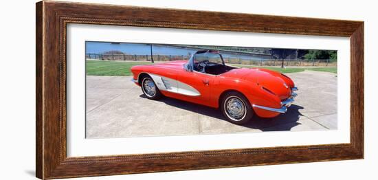 Restored Red 1959 Corvette, Side View, Portland, Oregon-null-Framed Photographic Print