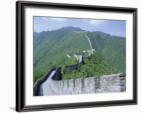 Restored Section of the Great Wall (Changcheng), Northeast of Beijing, Mutianyu, China-Tony Waltham-Framed Photographic Print