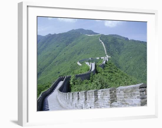 Restored Section of the Great Wall (Changcheng), Northeast of Beijing, Mutianyu, China-Tony Waltham-Framed Photographic Print