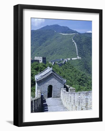 Restored Section with Watchtowers of the Great Wall, Northeast of Beijing, Mutianyu, China-Tony Waltham-Framed Photographic Print