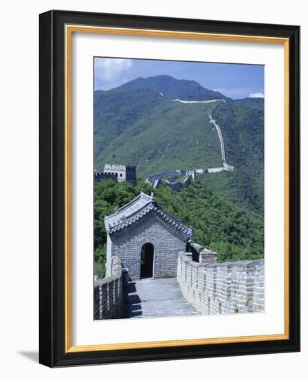 Restored Section with Watchtowers of the Great Wall, Northeast of Beijing, Mutianyu, China-Tony Waltham-Framed Photographic Print