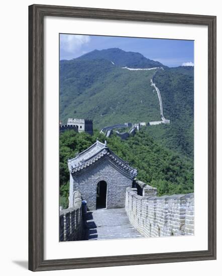 Restored Section with Watchtowers of the Great Wall, Northeast of Beijing, Mutianyu, China-Tony Waltham-Framed Photographic Print