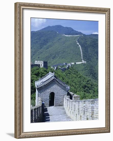 Restored Section with Watchtowers of the Great Wall, Northeast of Beijing, Mutianyu, China-Tony Waltham-Framed Photographic Print