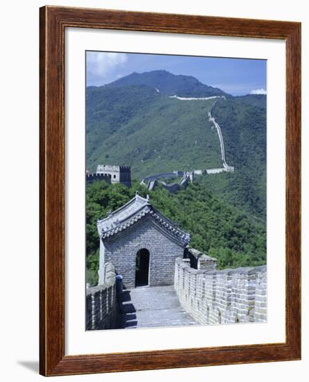 Restored Section with Watchtowers of the Great Wall, Northeast of Beijing, Mutianyu, China-Tony Waltham-Framed Photographic Print