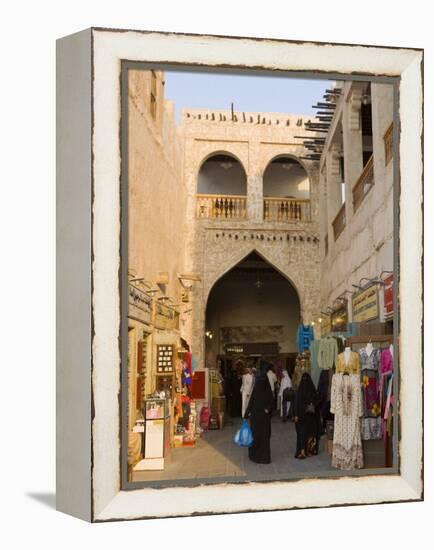 Restored Souq Waqif with Mud Rendered Shops and Exposed Timber Beams, Doha, Qatar, Middle East-Gavin Hellier-Framed Premier Image Canvas