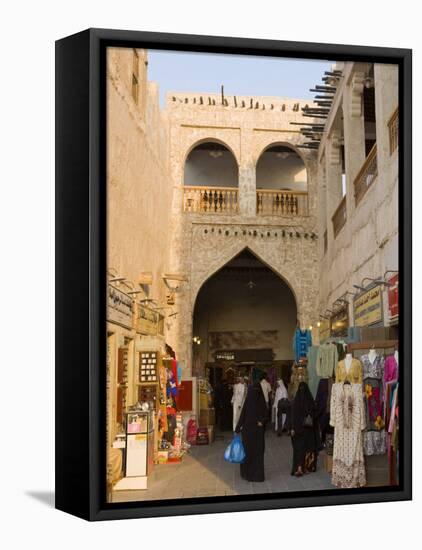 Restored Souq Waqif with Mud Rendered Shops and Exposed Timber Beams, Doha, Qatar, Middle East-Gavin Hellier-Framed Premier Image Canvas