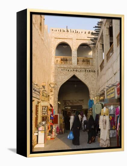 Restored Souq Waqif with Mud Rendered Shops and Exposed Timber Beams, Doha, Qatar, Middle East-Gavin Hellier-Framed Premier Image Canvas