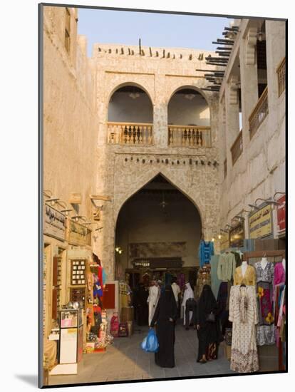 Restored Souq Waqif with Mud Rendered Shops and Exposed Timber Beams, Doha, Qatar, Middle East-Gavin Hellier-Mounted Photographic Print