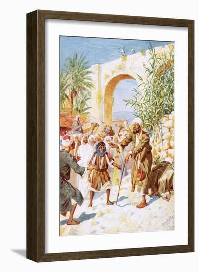 Restoring Blind Bartimaeus to Sight-William Brassey Hole-Framed Giclee Print