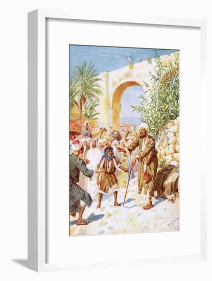 Restoring Blind Bartimaeus to Sight-William Brassey Hole-Framed Giclee Print