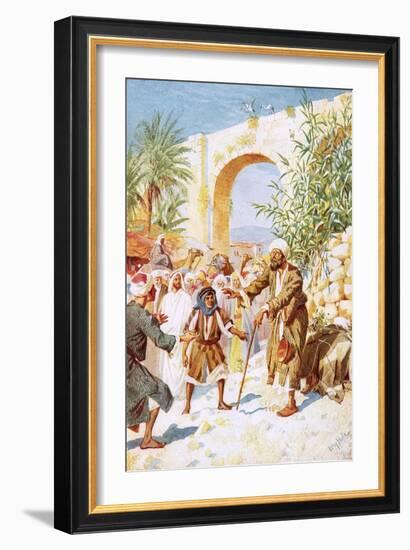 Restoring Blind Bartimaeus to Sight-William Brassey Hole-Framed Giclee Print