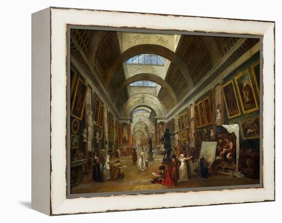 Restoring the Grande Galerie of the Louvre, 1796, on the Right, Robert Painting-Hubert Robert-Framed Premier Image Canvas