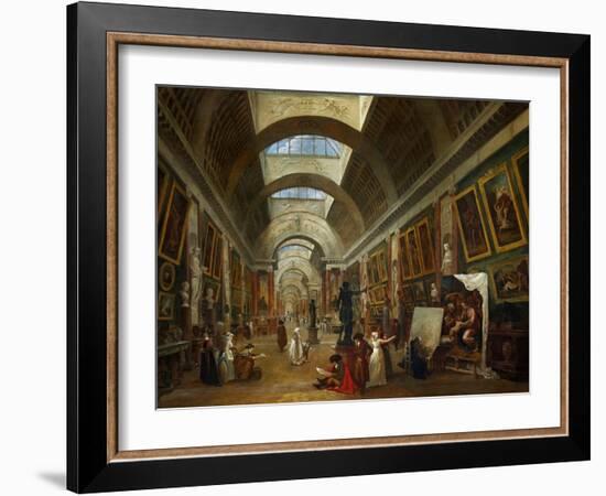 Restoring the Grande Galerie of the Louvre, 1796, on the Right, Robert Painting-Hubert Robert-Framed Giclee Print