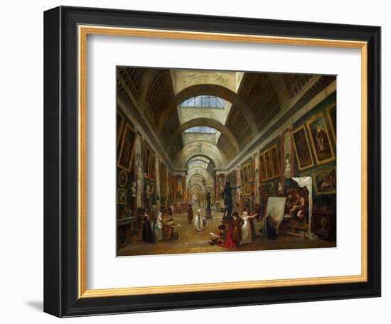 Restoring the Grande Galerie of the Louvre, 1796, on the Right, Robert Painting-Hubert Robert-Framed Giclee Print